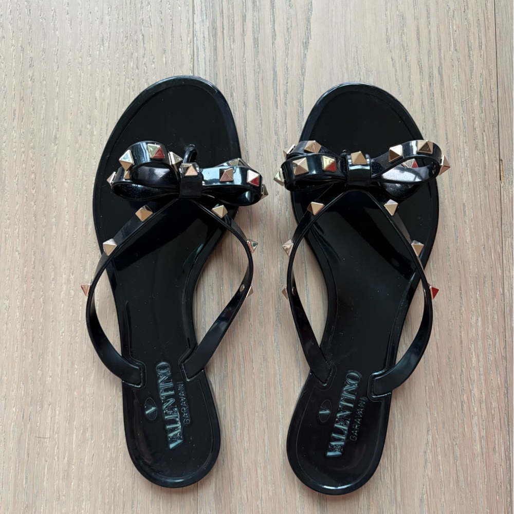 Valentino Rockstud Jelly Bow Sandals